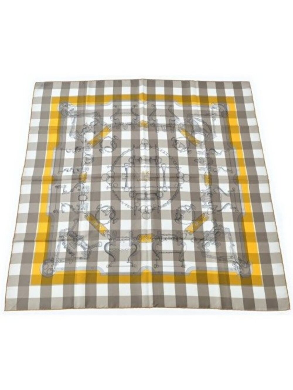 Hermes Bandana Scarf Gray